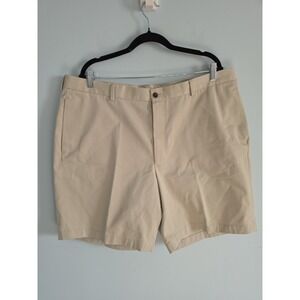 Brooks Brothers Mens Beige Flat Front Pockets Classic Chino Shorts Size 42